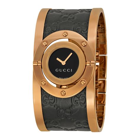 gucci twirl watch black leather|gucci twirl watches for women.